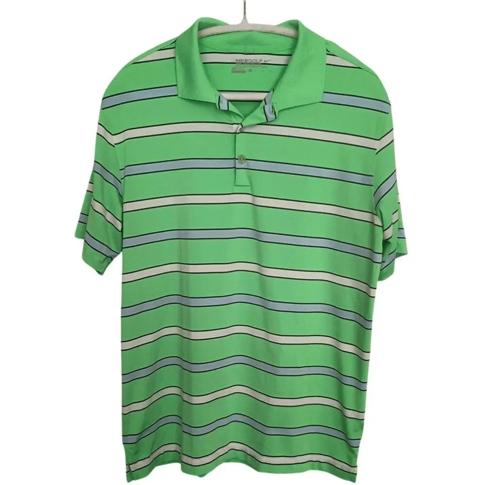 Nike Golf BUNDLE (3 ) Dri-FIT polos Sz Medium green,yellow & Navy activewear